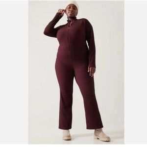 NWT  Athleta Alicia Keys-Keys Goddess Bodysuit Maroon Plus Ribbed Plus 2X